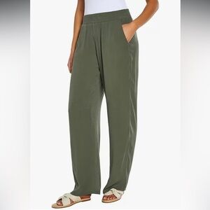 Three Dots Women’s Green Pull-On Relaxed Fit Pants Size L
